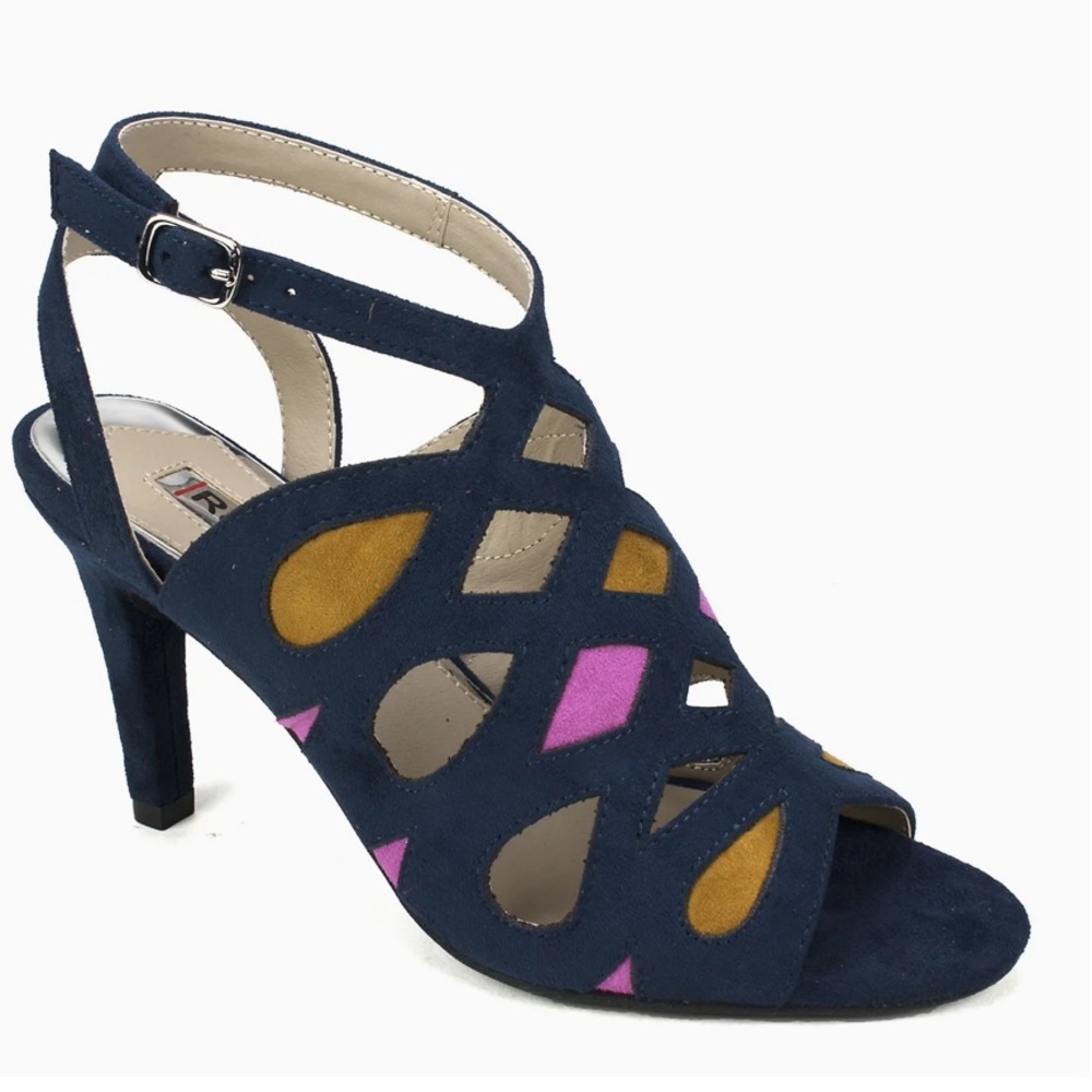 Swirling Cutouts Color-blocked Heeled Sandals
